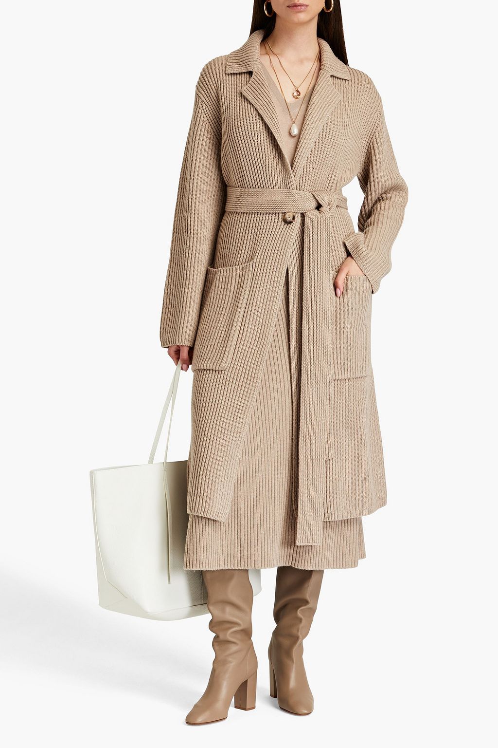 JOSEPH Ribbed cotton, wool and cashmere-blend coat