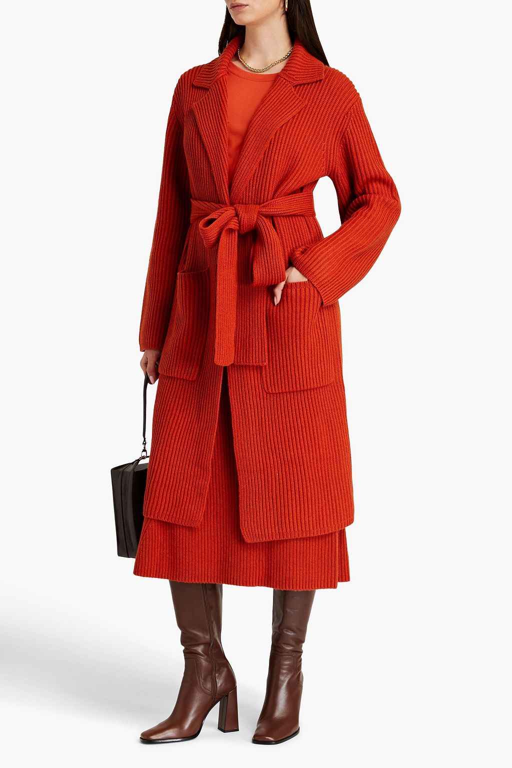 JOSEPH Ribbed cotton, wool and cashmere-blend coat