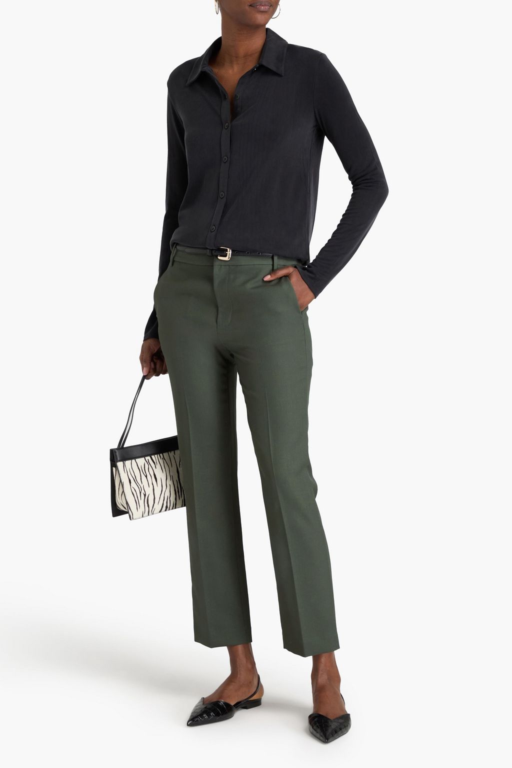 TIBI Grain de poudre wool tapered pants