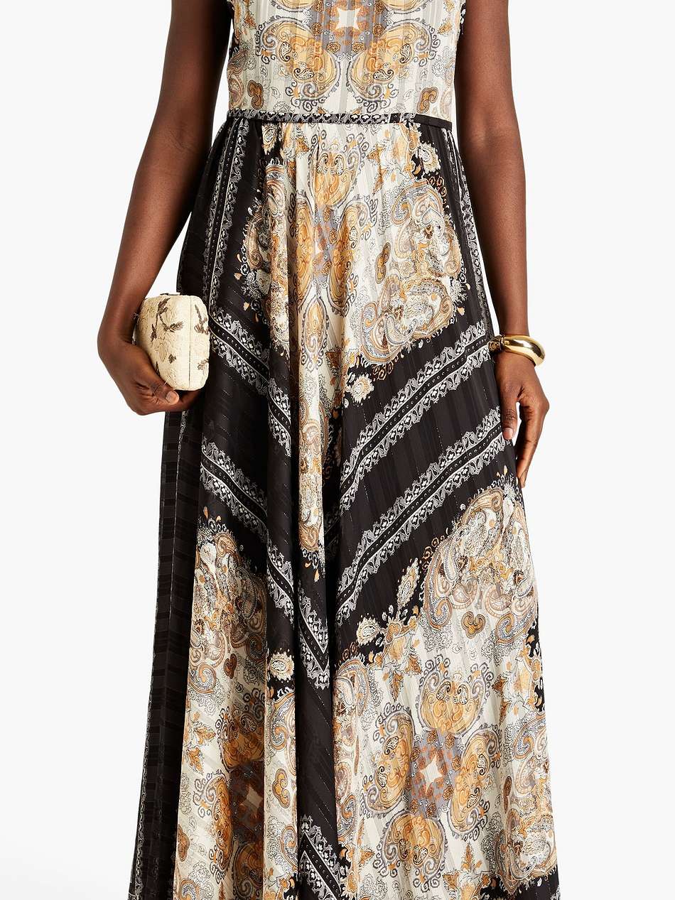 paisley-print crepe de chine halterneck maxi dress