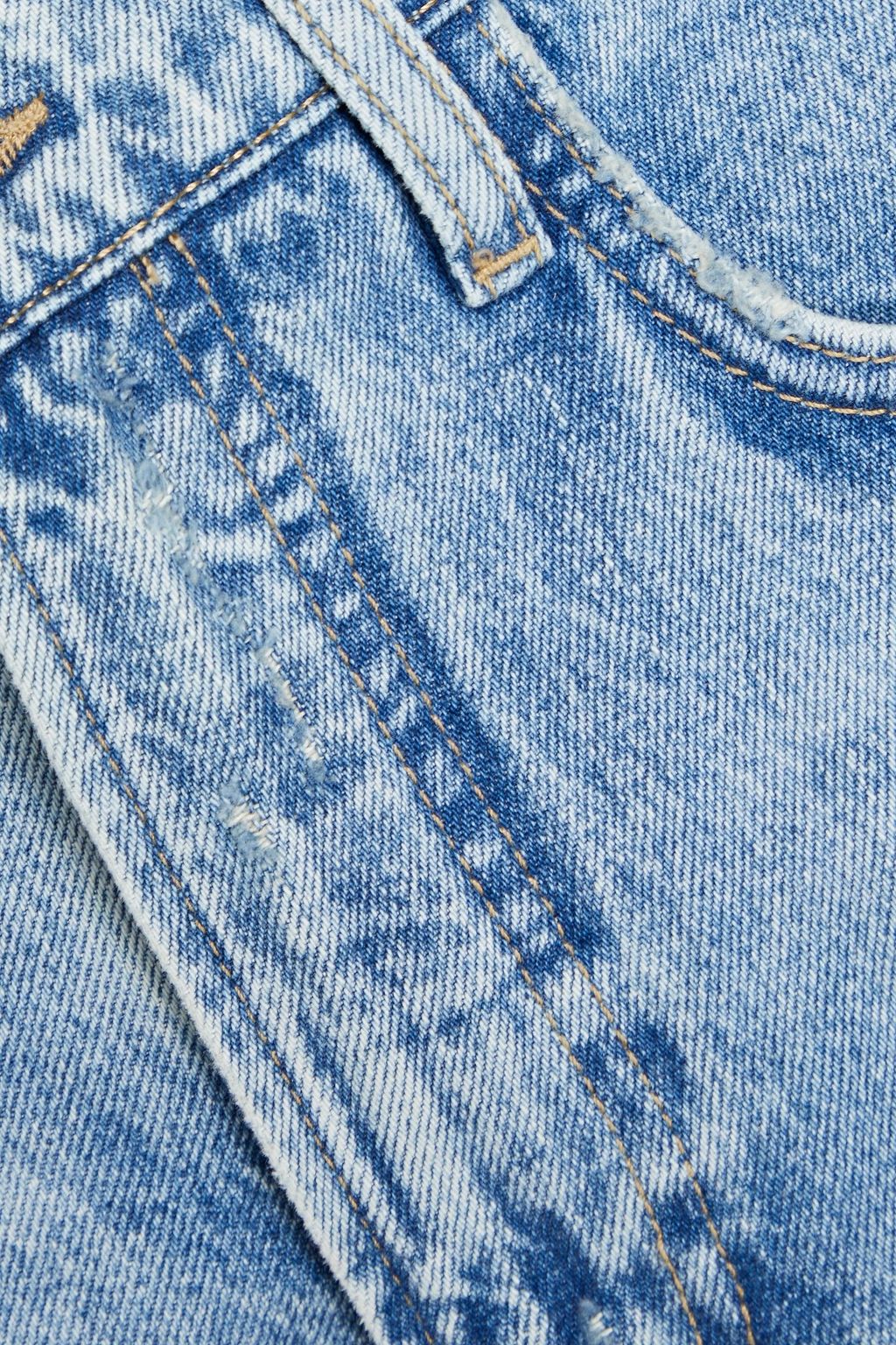 FRAME Le High Wide distressed high-rise wide-leg jeans