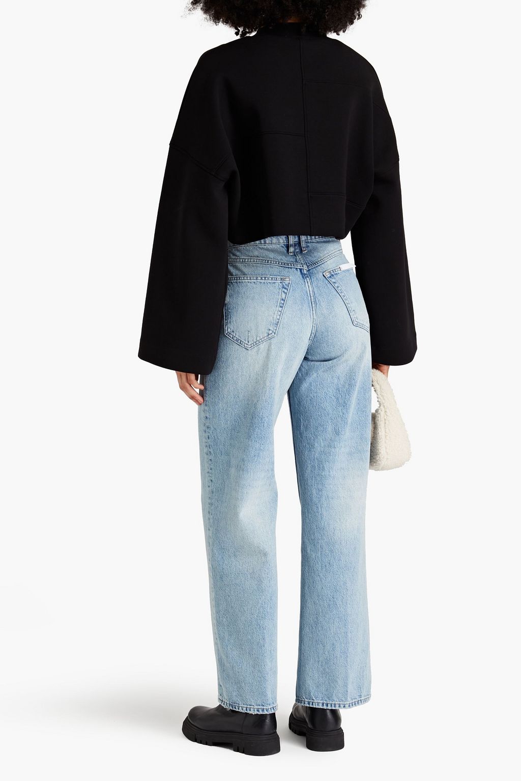 FRAME Le High Wide distressed high-rise wide-leg jeans