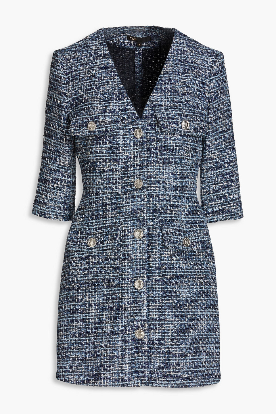 MAJE METALLIC TWEED MINI DRESS