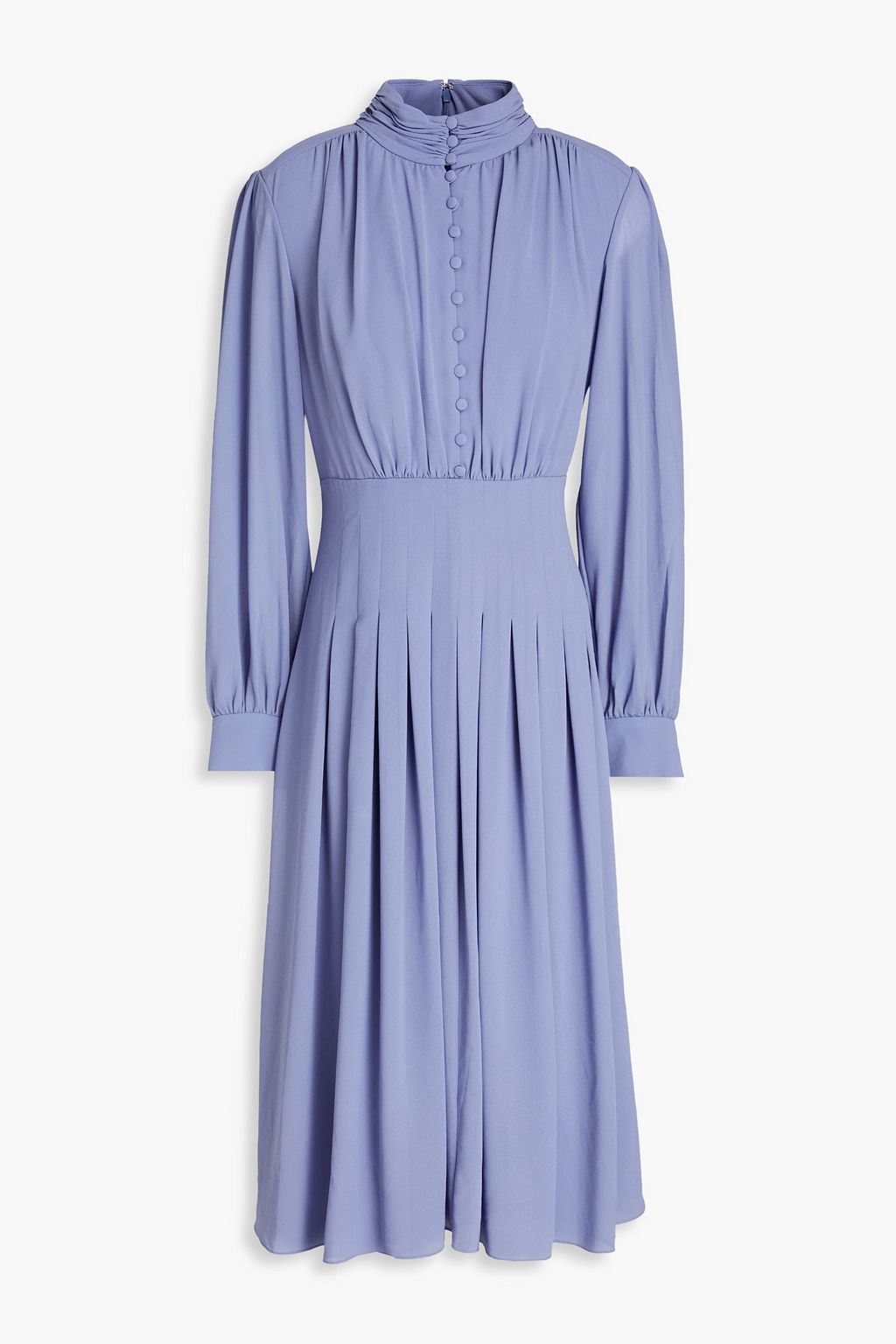 MIKAEL AGHAL Gathered crepe de chine midi dress | THE OUTNET