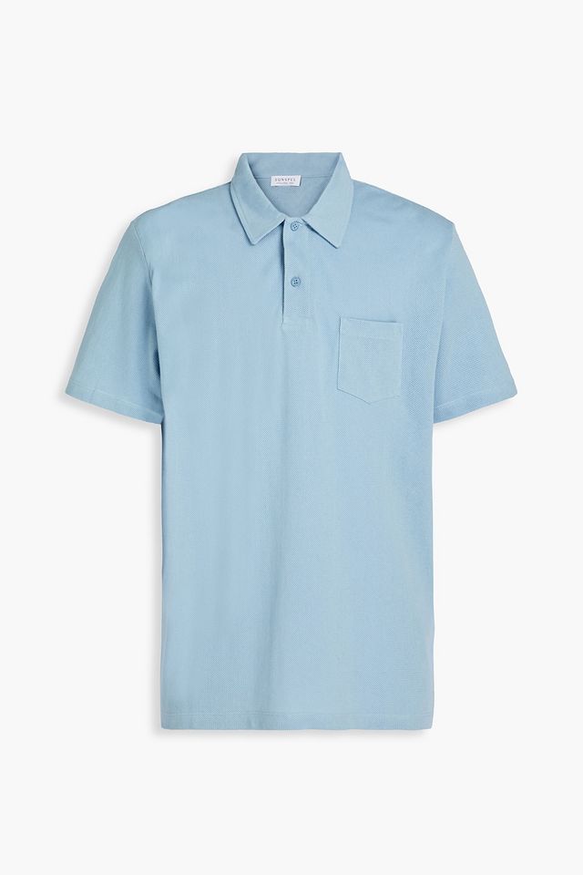Cotton-mesh polo shirt