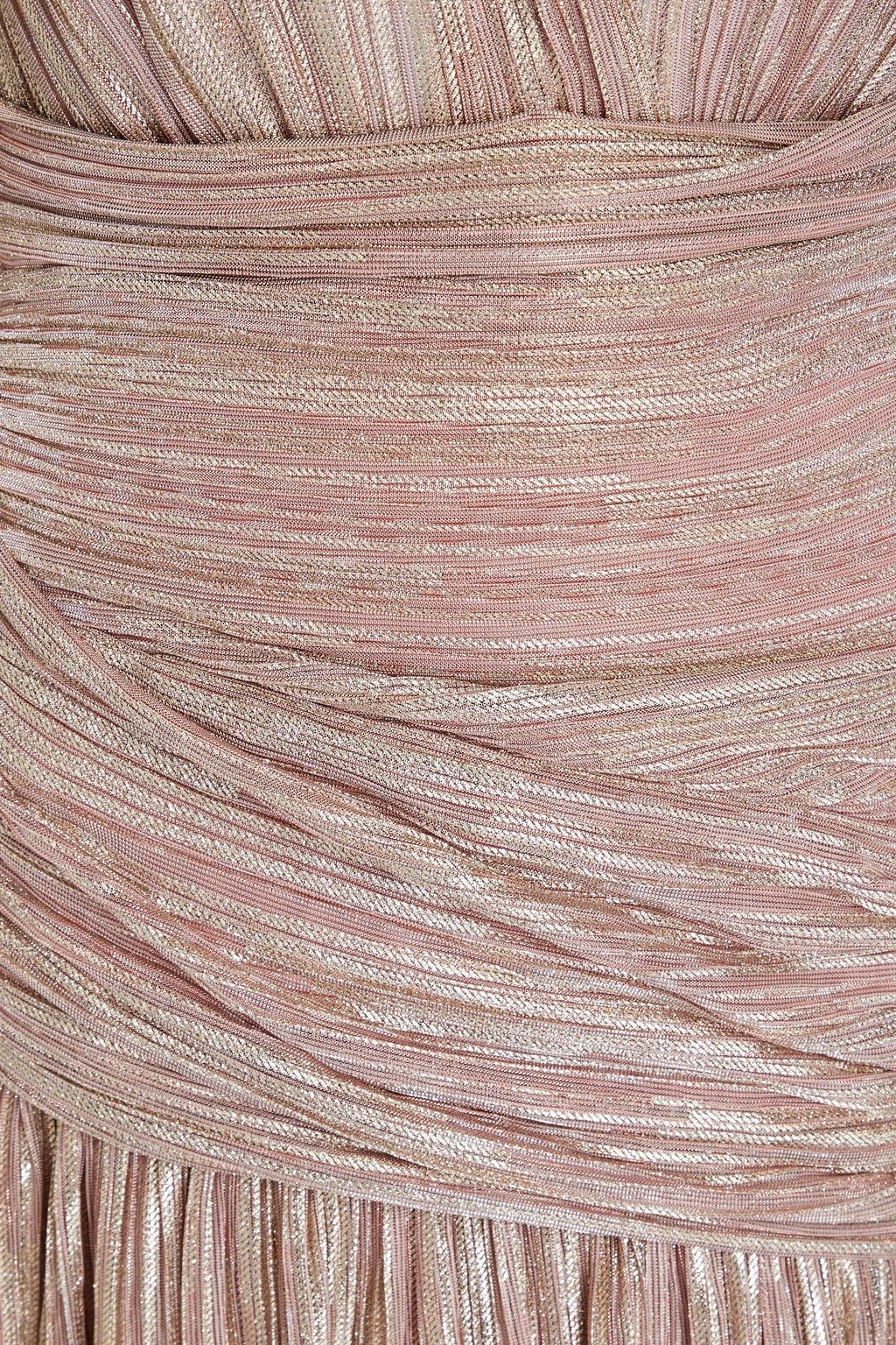 MAJE Drapiertes Minikleid aus plissiertem Tüll mit Metallic-Effekt