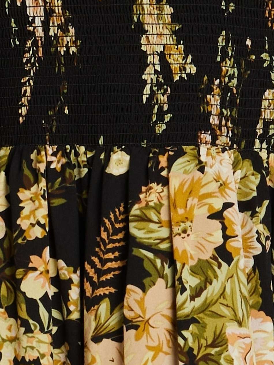 off-the-shoulder gathered floral-print crepe midi dress