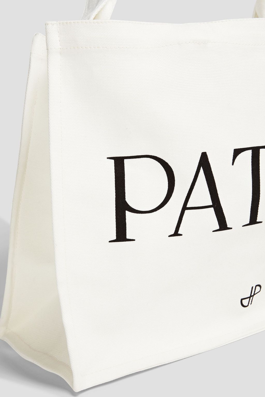PATOU حقيبة توت مزينة بطبعات بلون كريمي