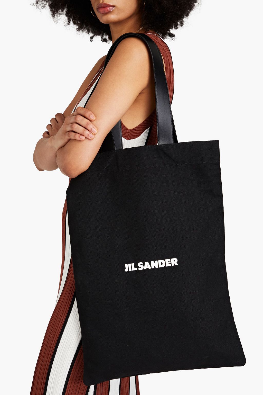 JIL SANDER Book キャンバス トートバッグ レザートリム