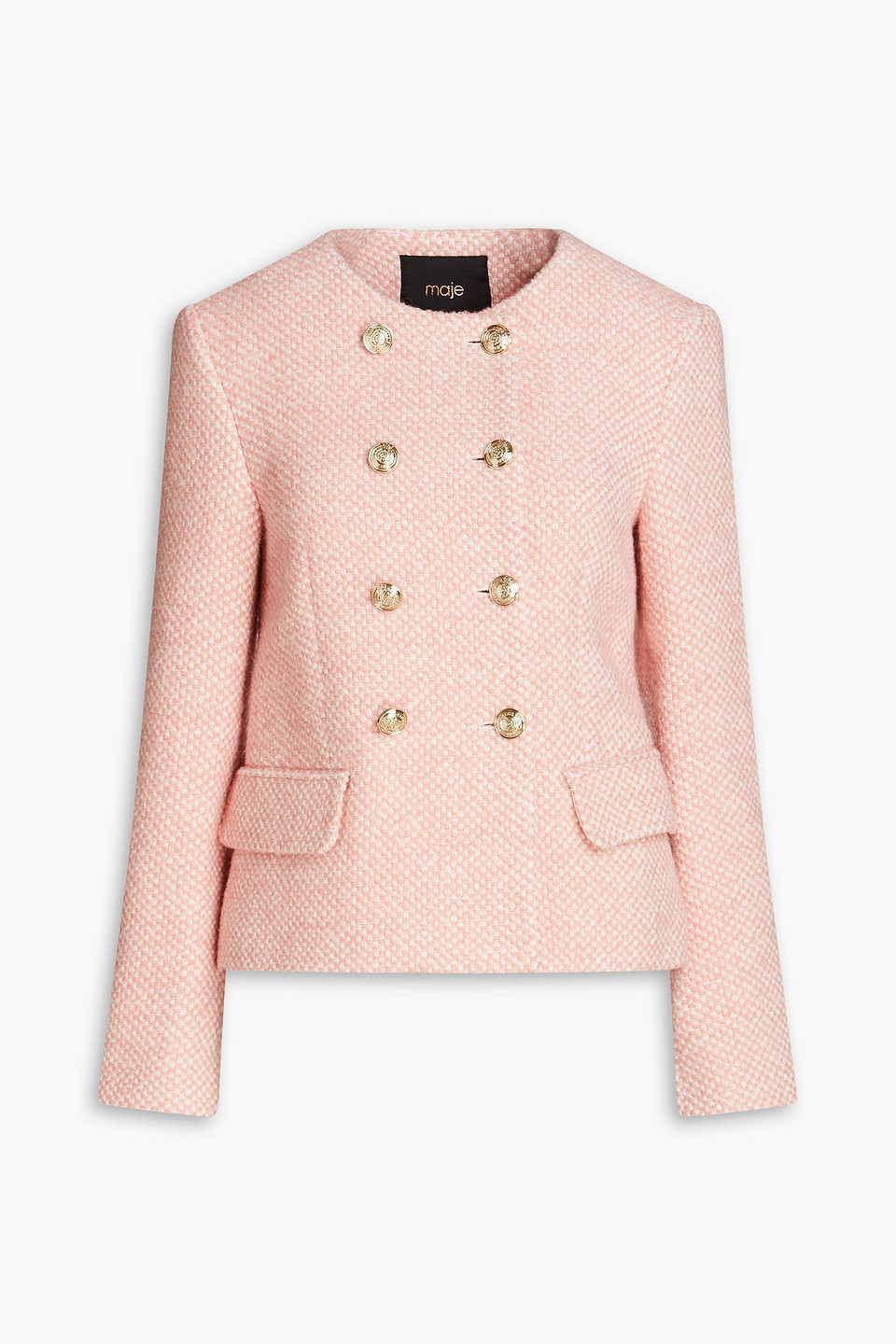 Maje Vosila Double Breasted Jacket In Pink