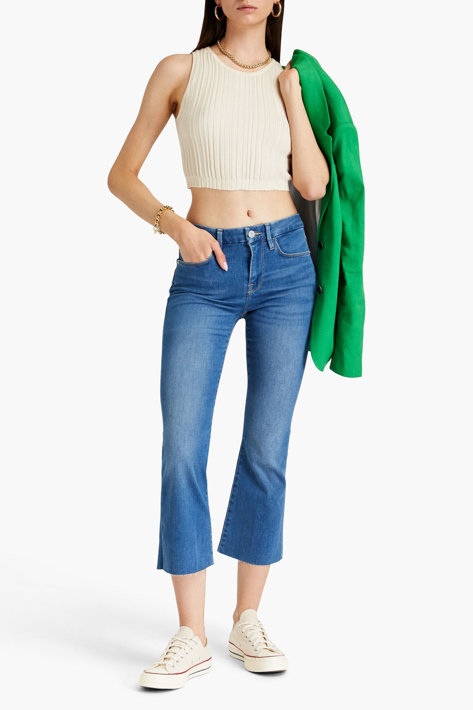 FRAME Le Crop Mini Boot cropped mid-rise bootcut jeans
