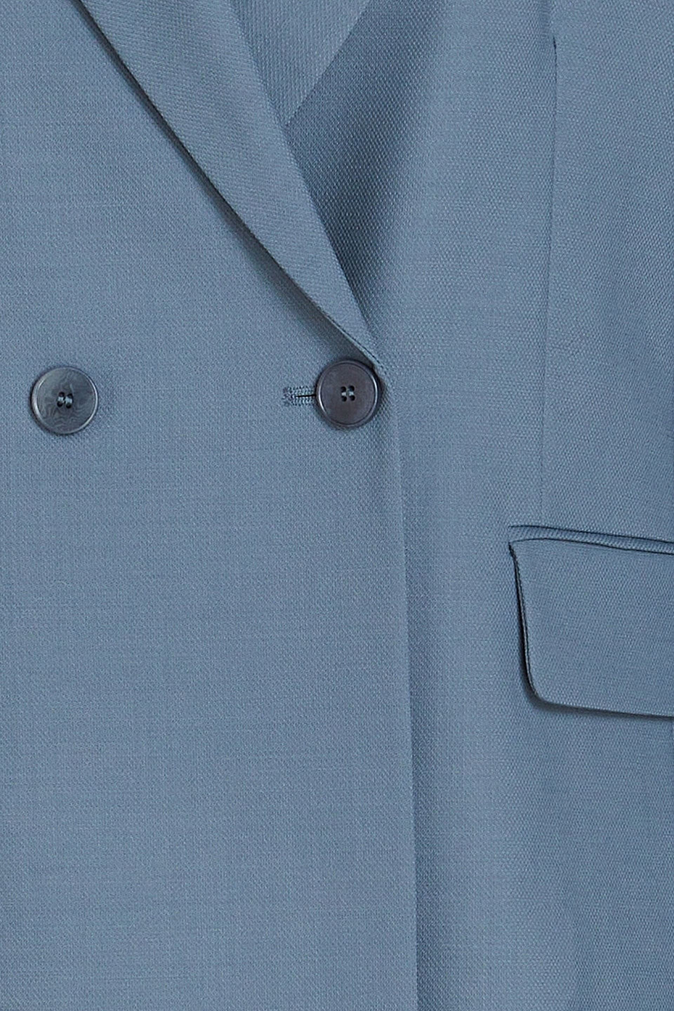 Maje Double-breasted Twill Blazer In Schieferblau