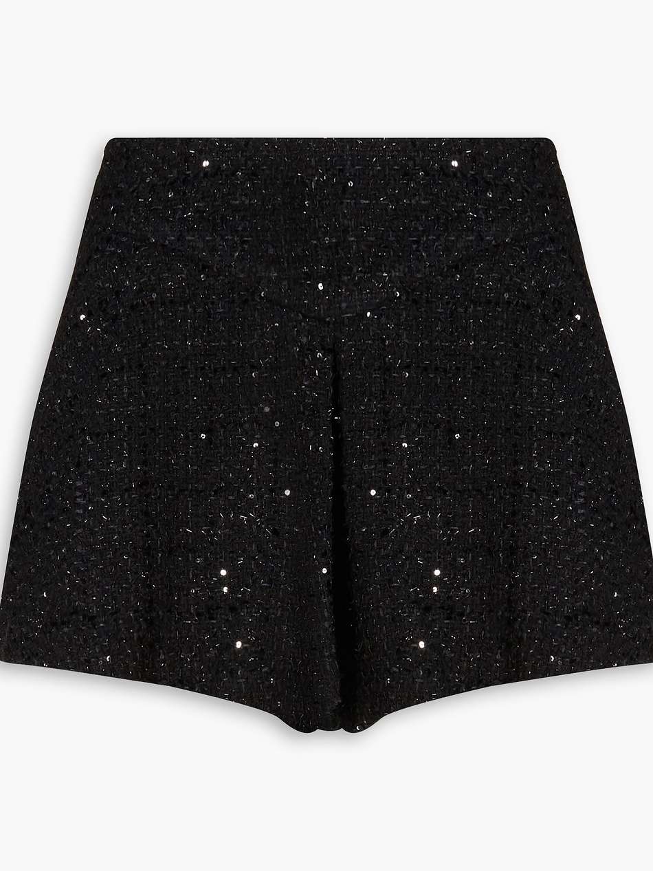 sequin-embellished tweed shorts