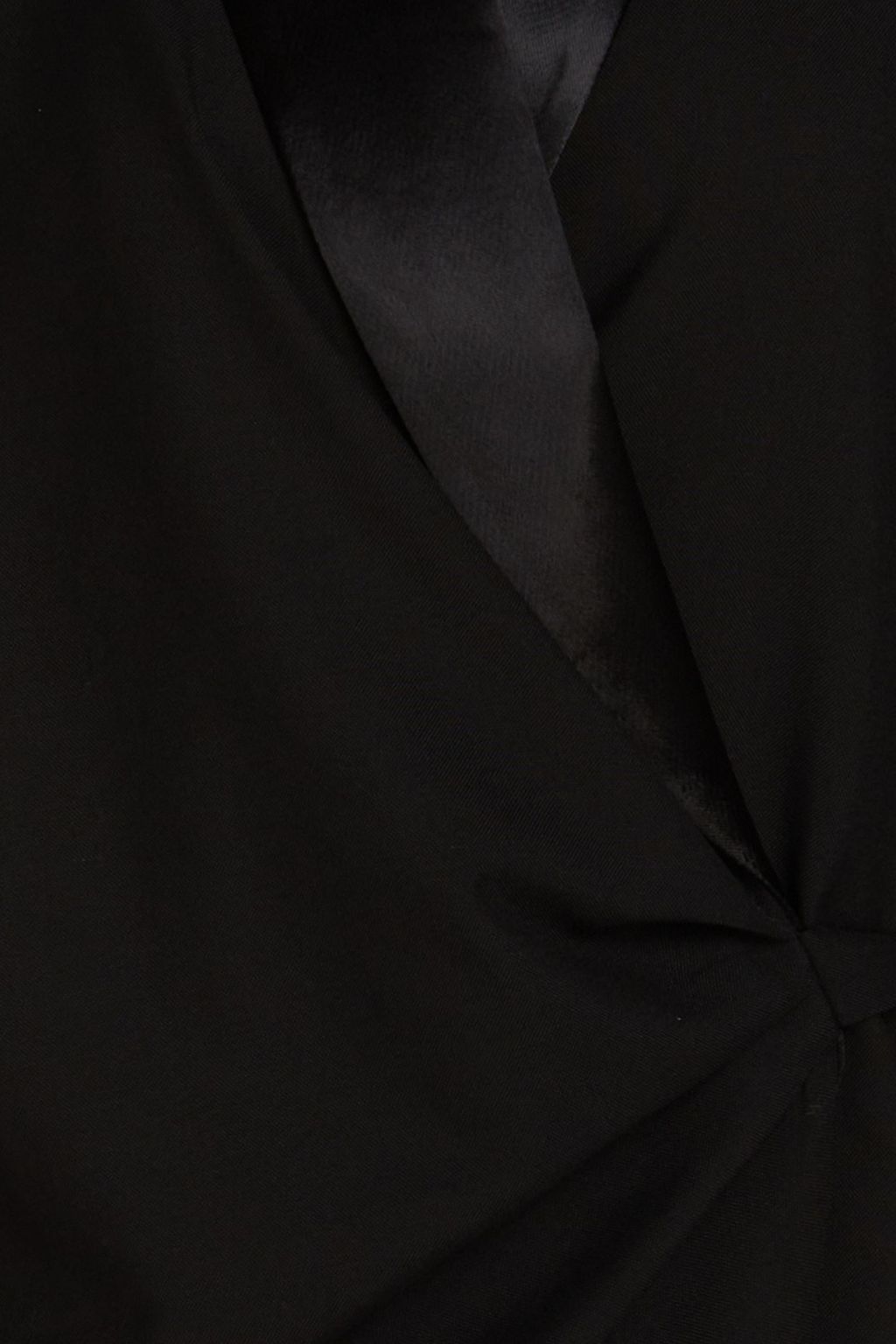FRAME Tuxedo satin-trimmed wool mini wrap dress