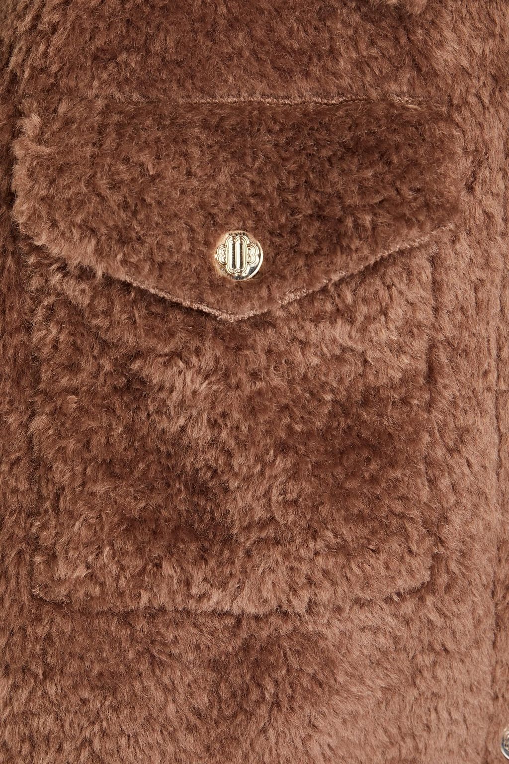 MAJE Jacke aus Rippstrick und Shearling-Imitat