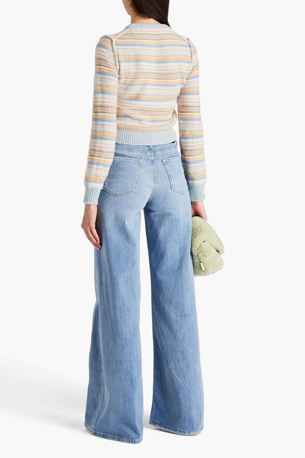 FRAME Le Palazzo faded high-rise wide-leg jeans