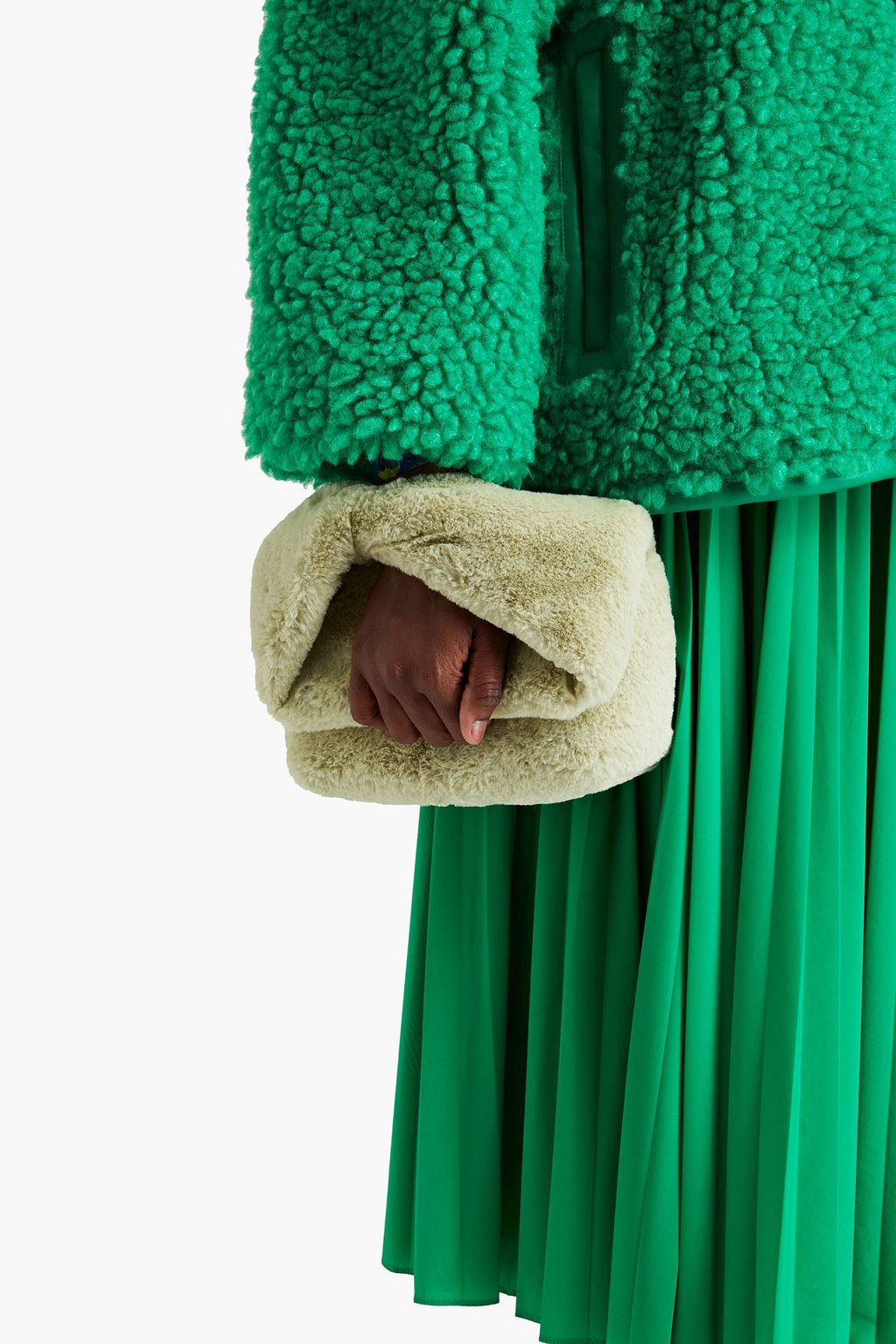 JW ANDERSON Midi Twister faux fur shoulder bag