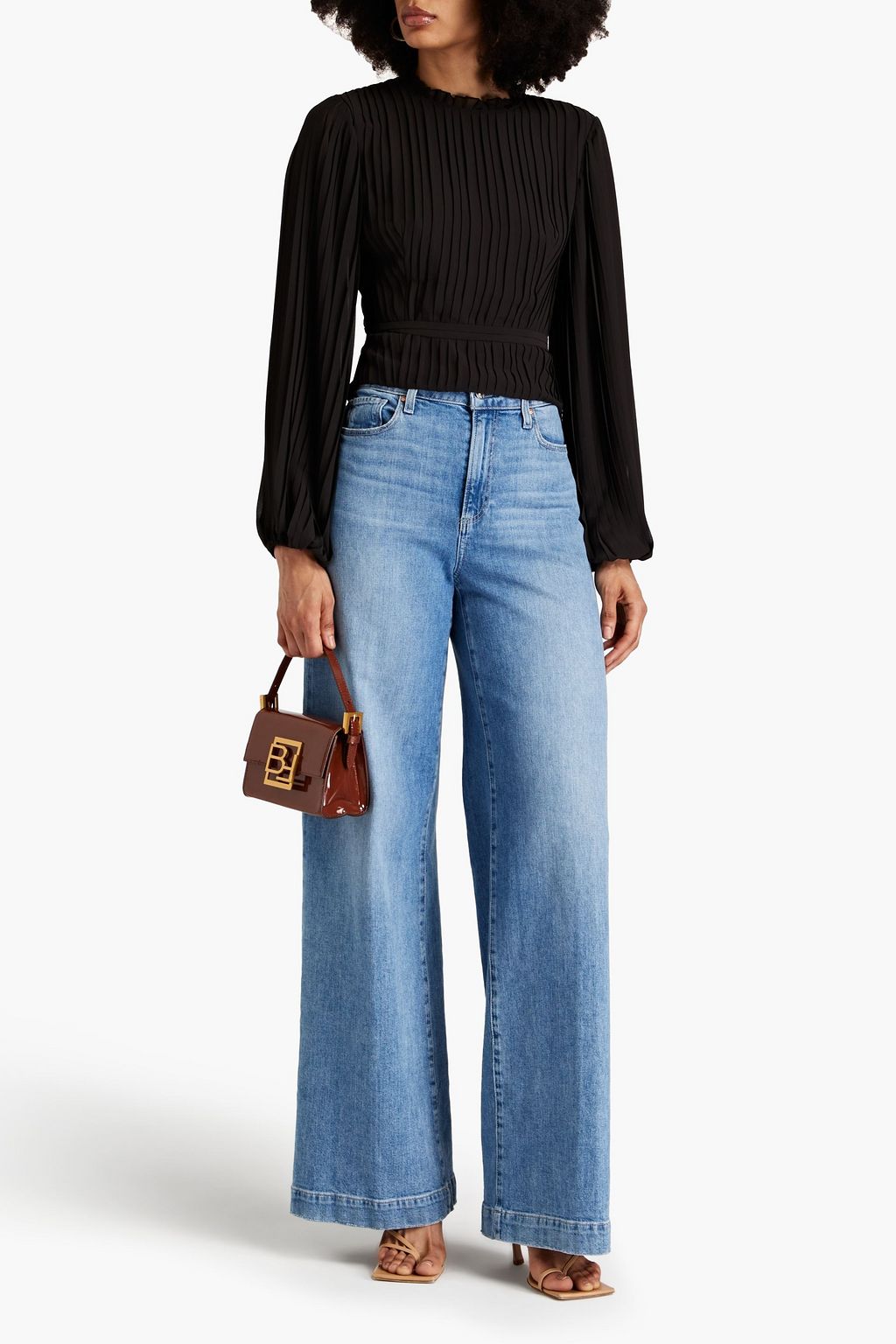 FRAME Pleated chiffon blouse