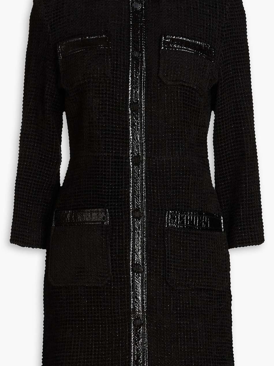cotton-blend bouclé-tweed mini dress