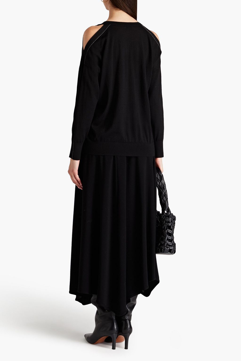 BRUNELLO CUCINELLI Pullover aus Kaschmir mit Cut-outs und Zierperlen