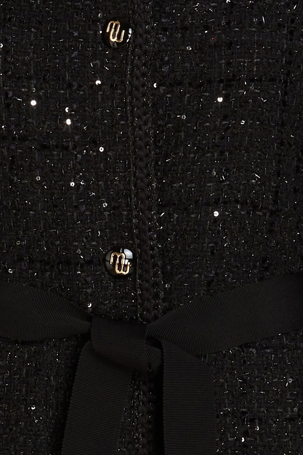 MAJE Sequin-embellished metallic tweed jacket