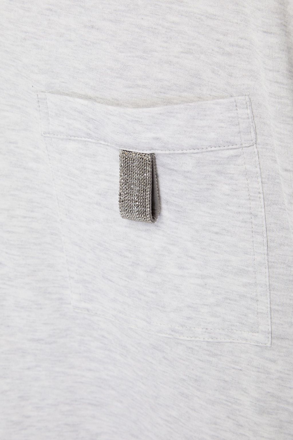BRUNELLO CUCINELLI Bead-embellished cotton-jersey polo shirt