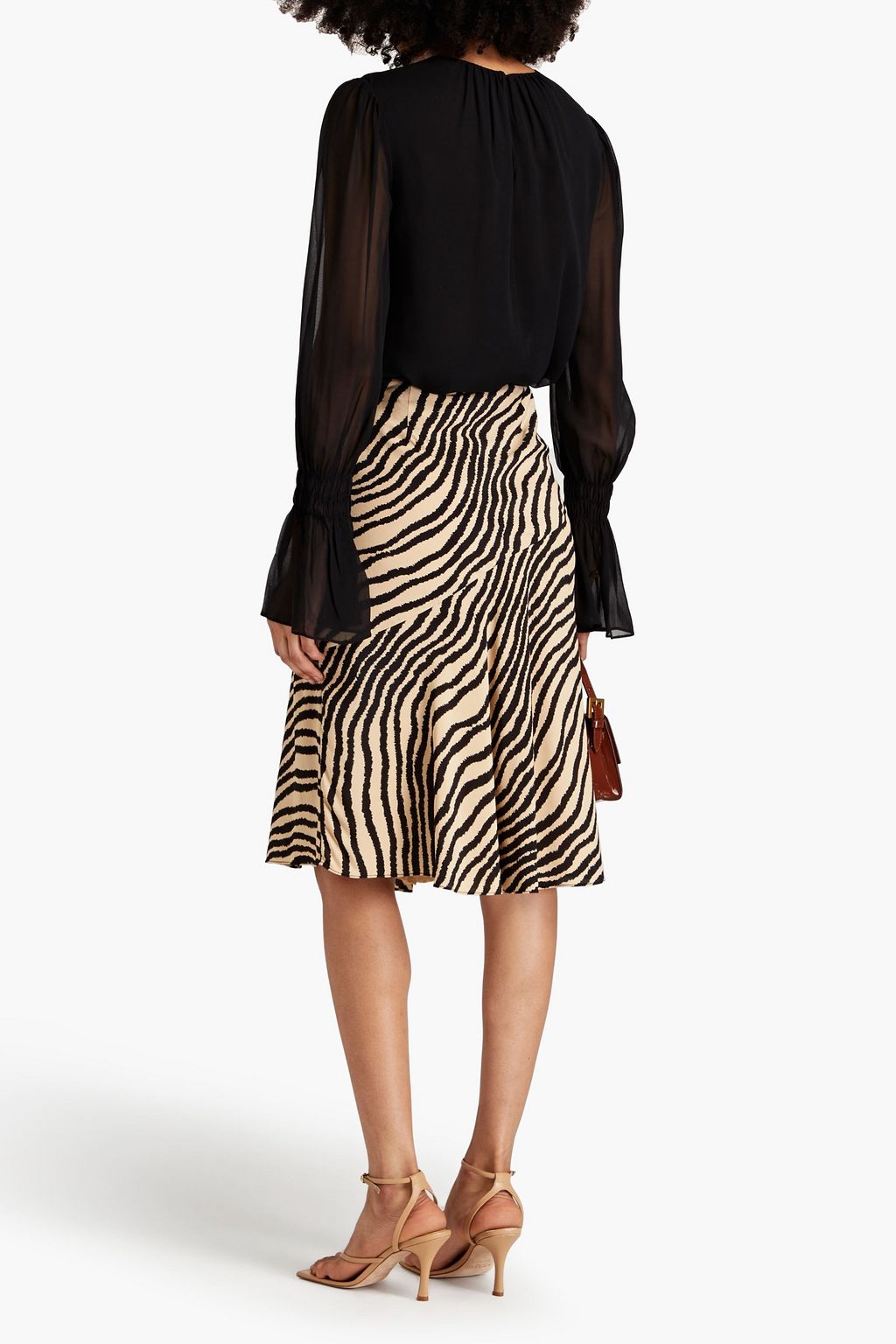 FRAME Gathered silk-chiffon blouse