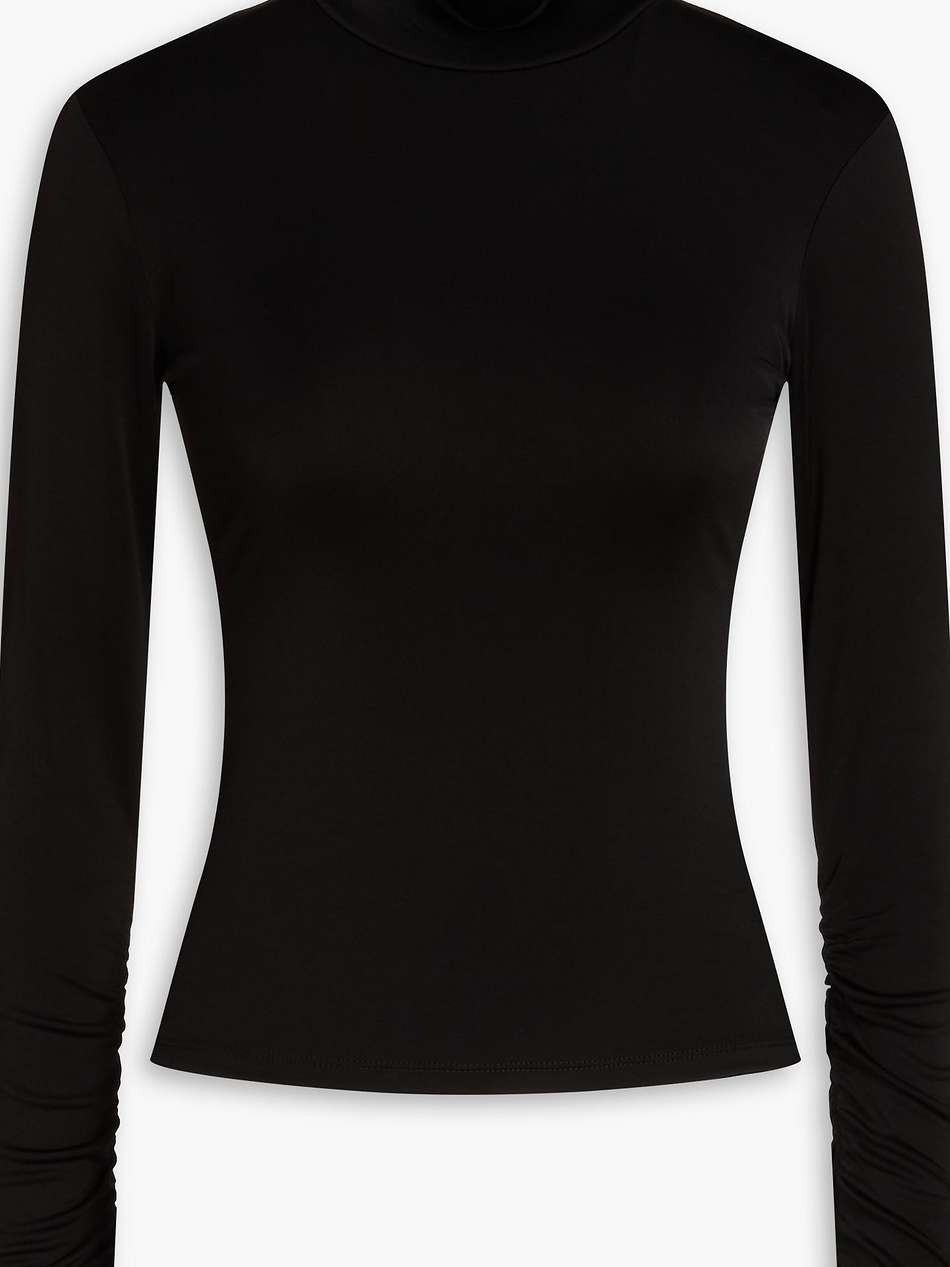 stretch-jersey turtleneck top