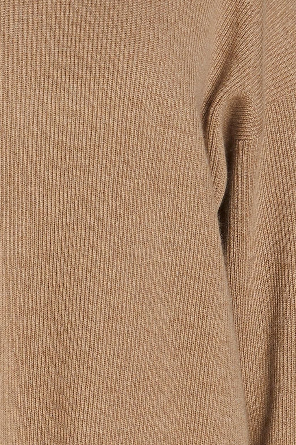 BRUNELLO CUCINELLI Minikleid aus geripptem Kaschmir mit Zierperlen und Stehkragen