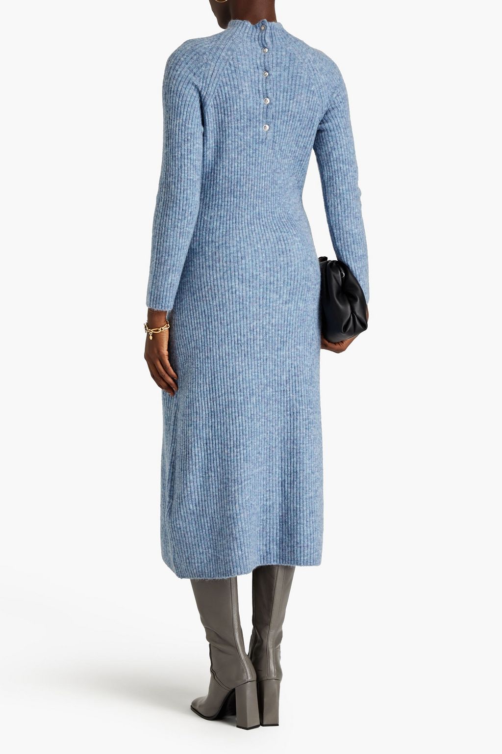 MAJE Ribbed-knit midi dress