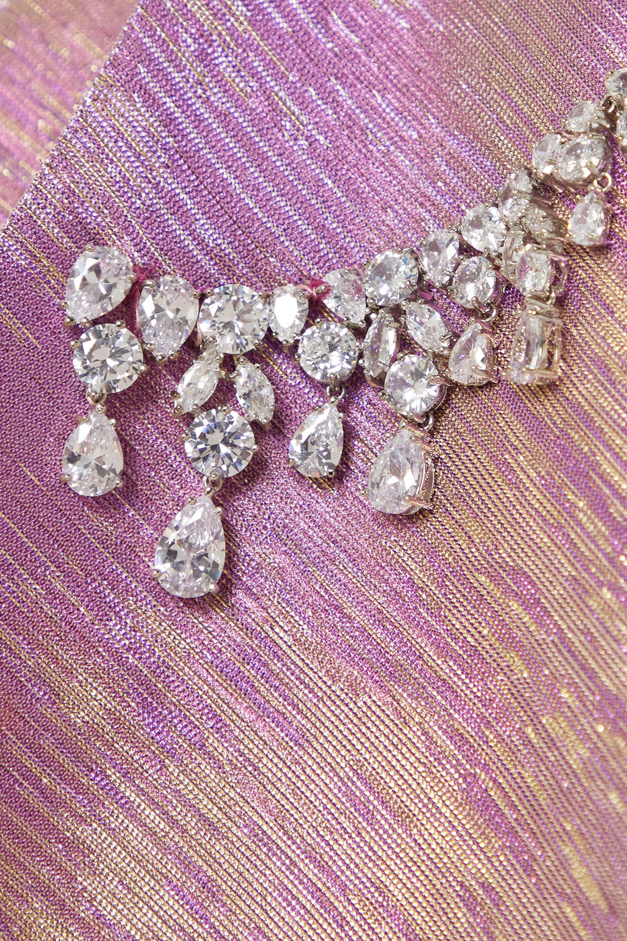 Miss Sohee Crystal-embellished lamé mini skirt