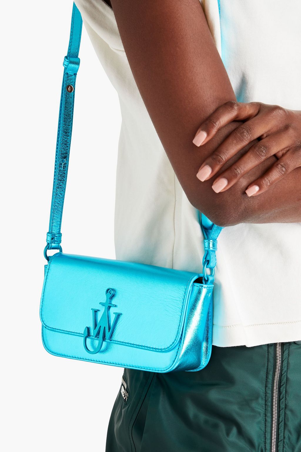 JW ANDERSON Metallic leather shoulder bag