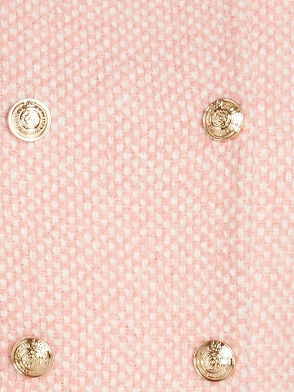 button-embellished tweed mini dress