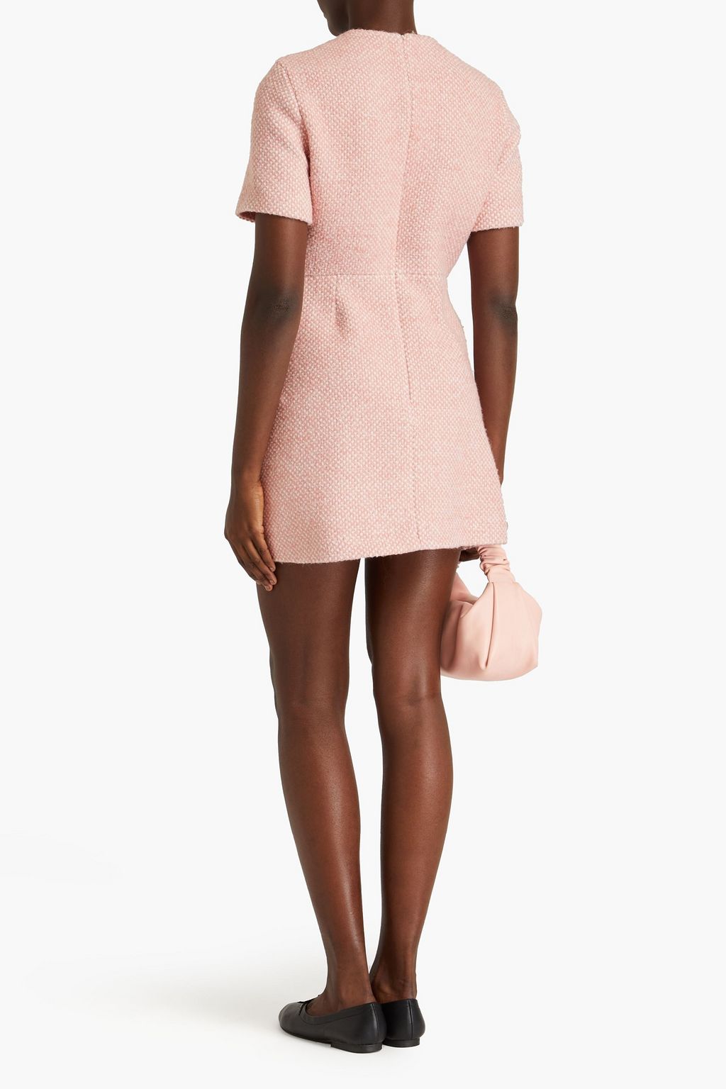 MAJE Button-embellished tweed mini dress
