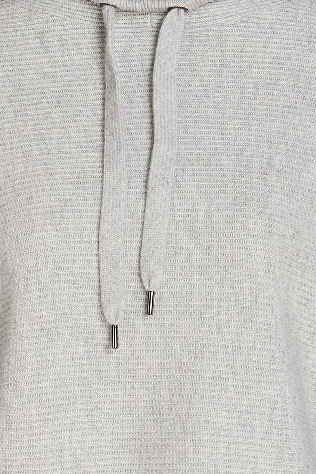 BRUNELLO CUCINELLI リブ編みウール&カシミヤ&シルク混 フーディ ビーズ付き