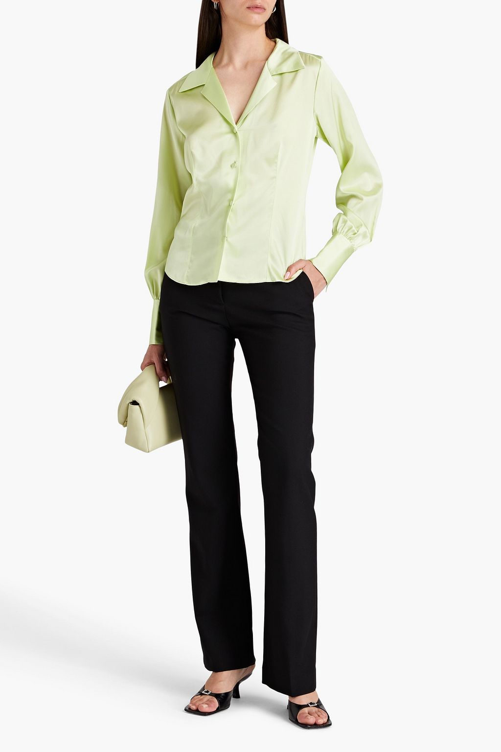 FRAME The Femme stretch-silk satin shirt