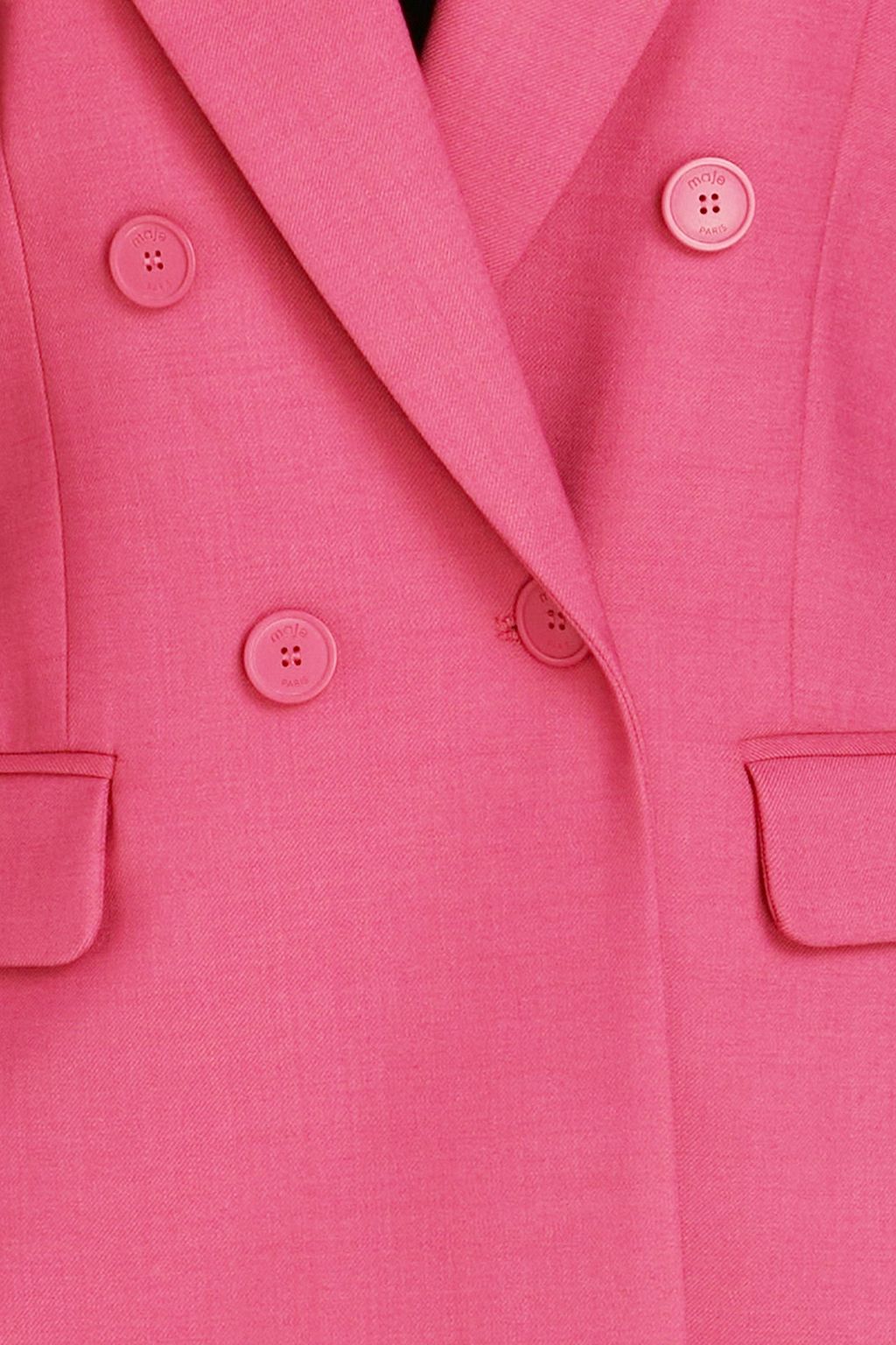 MAJE Double-breasted wool-blend twill blazer
