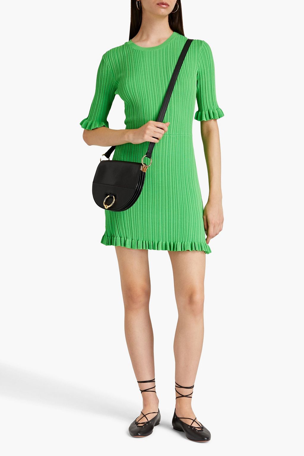 MAJE Ribbed-knit mini dress