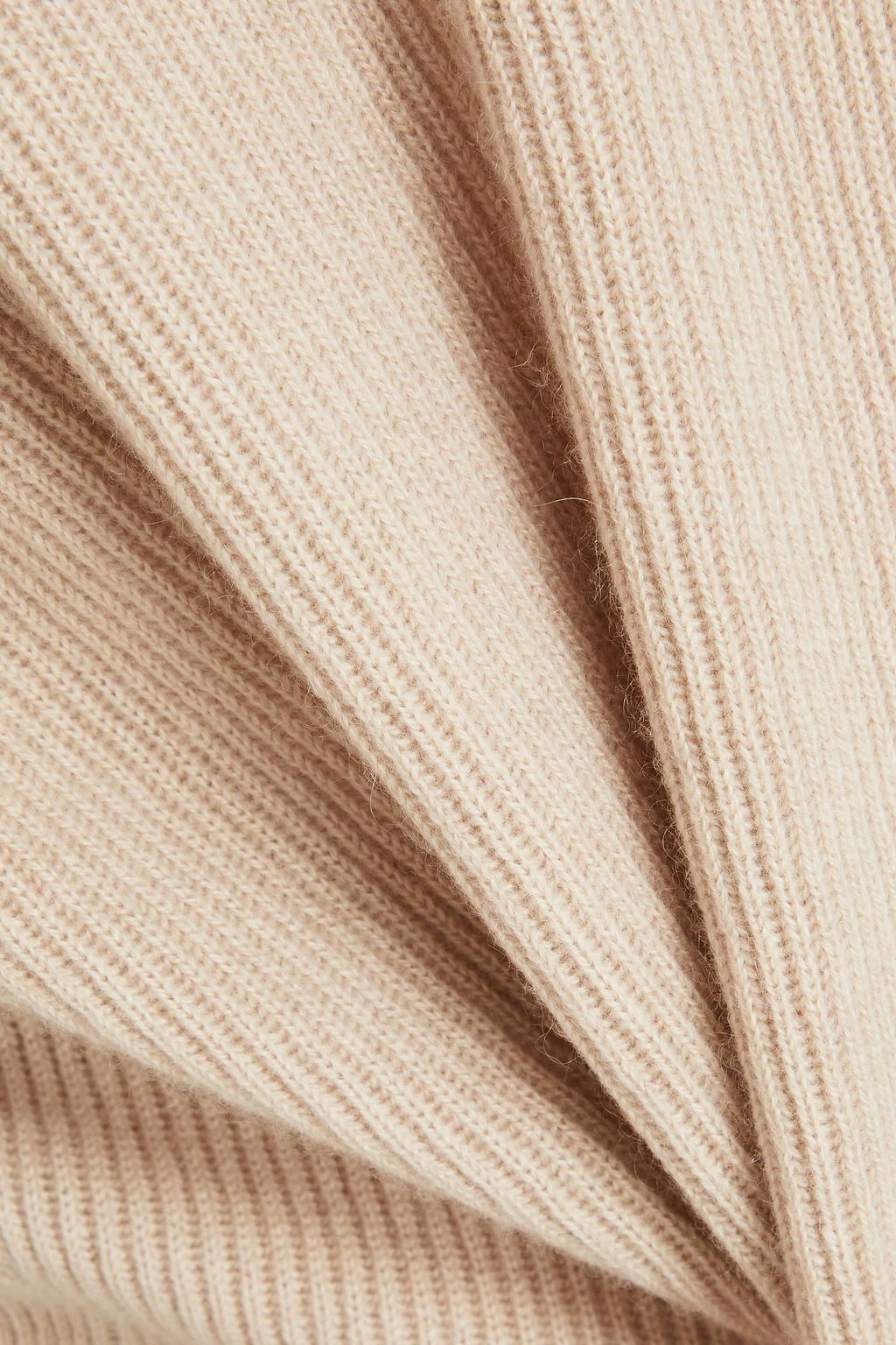 BRUNELLO CUCINELLI Silk organza-paneled ribbed cashmere sweater