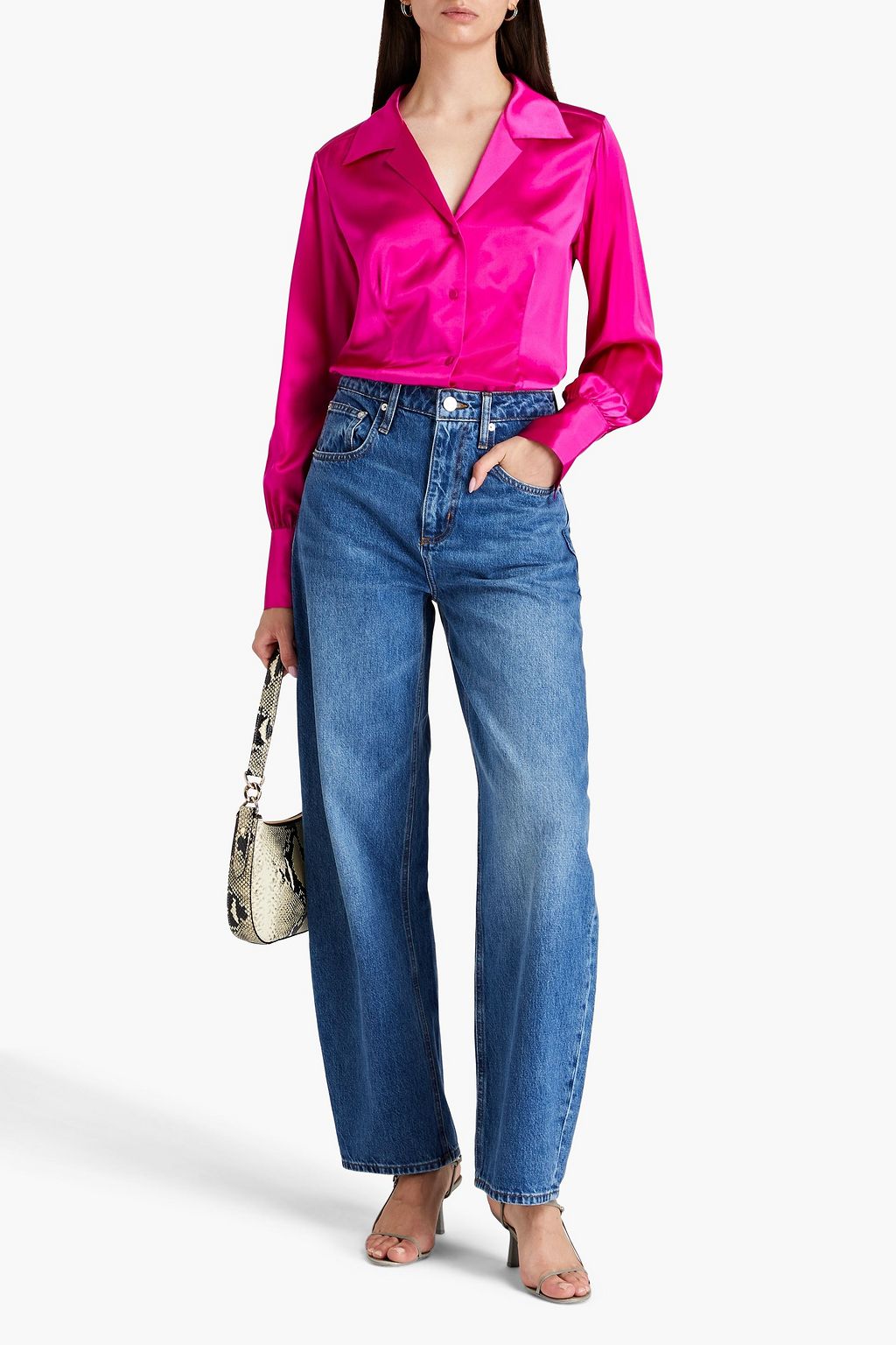FRAME Long Barrel high-rise tapered jeans