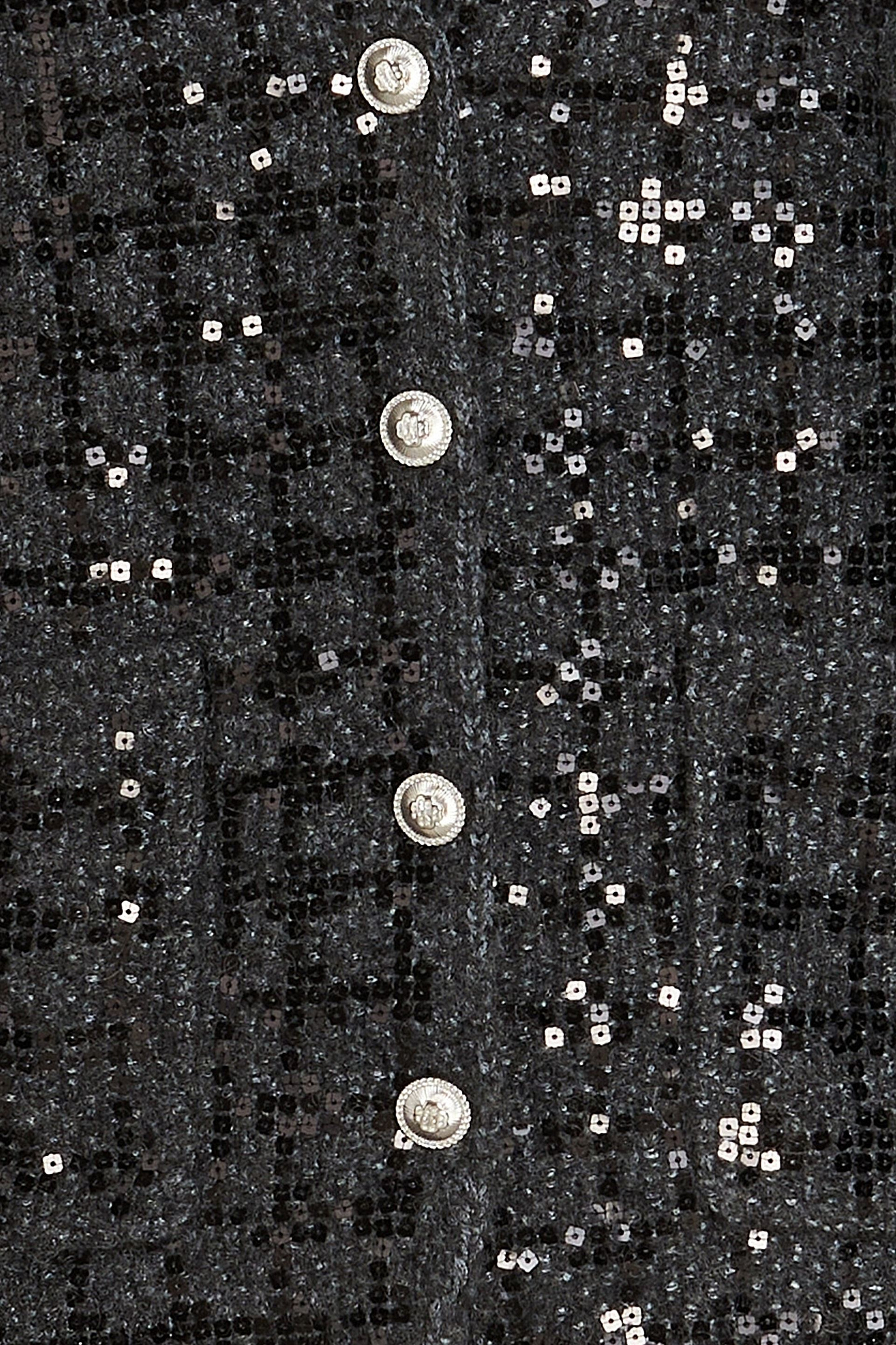 MAJE Sequin-embellished tweed cardigan thumbnail