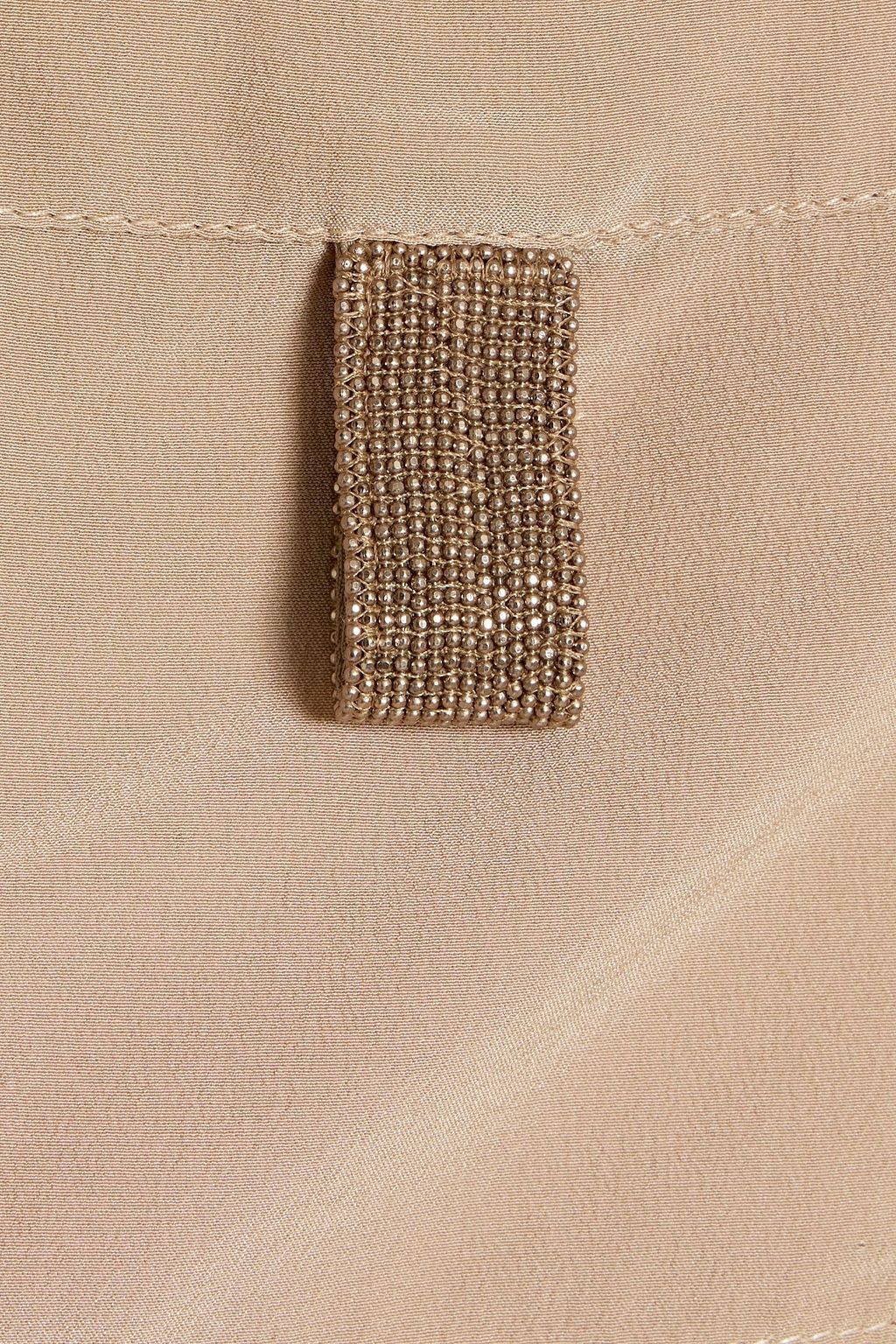 BRUNELLO CUCINELLI Bead-embellished washed-silk shirt