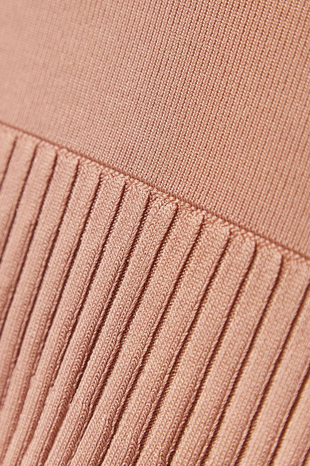 GALVAN  LONDON Atalanta ausgestelltes Midikleid aus Stretch-Strick mit Falten
