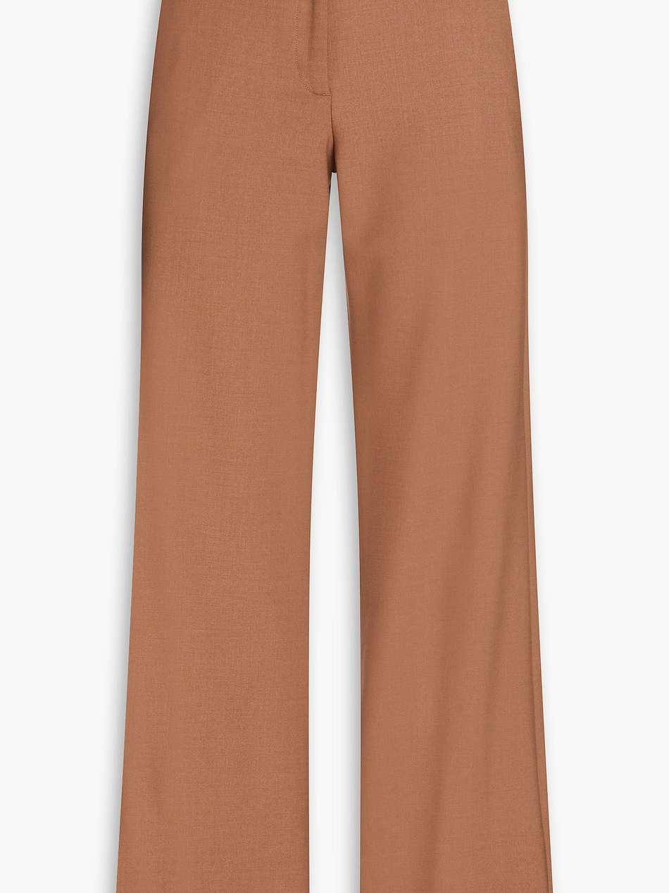 wool-blend twill wide-leg pants