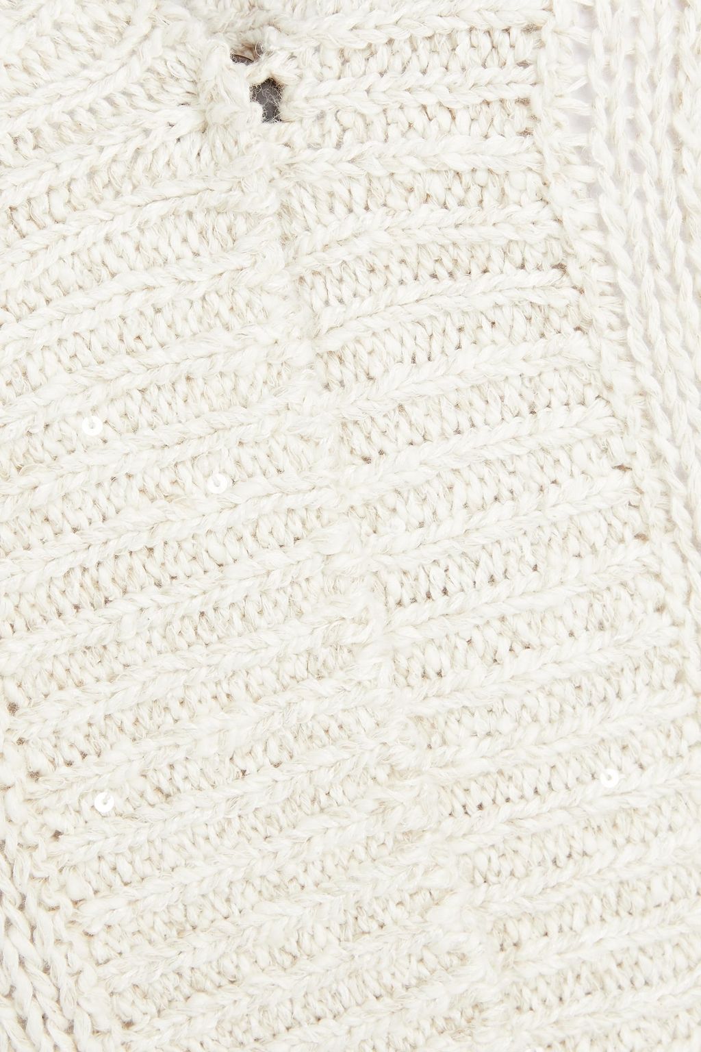 BRUNELLO CUCINELLI Embellished open-knit linen, cotton and silk-blend cardigan