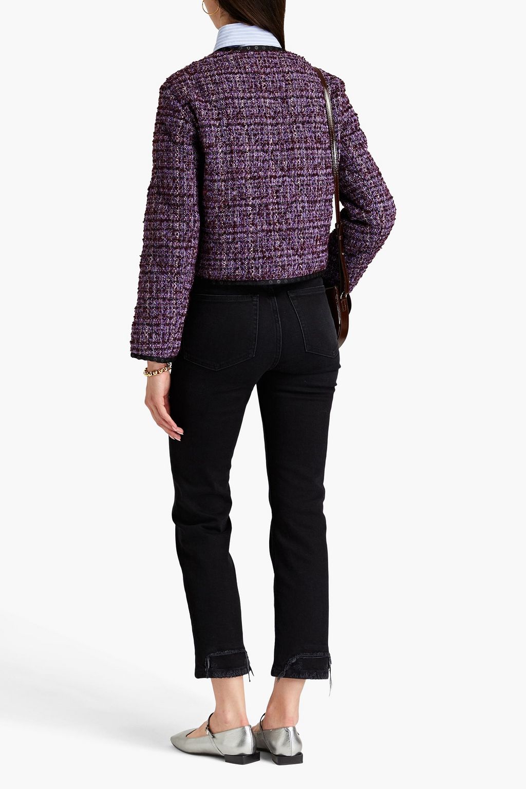 MAJE Hoch sitzende Cropped Jeans mit geradem Bein in Distressed-Optik