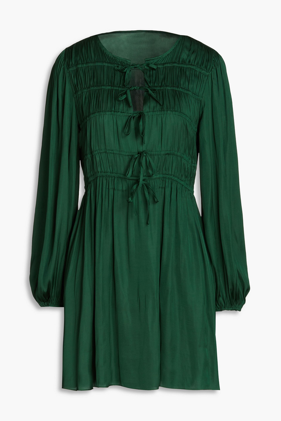 Maje Rinc Minikleid Aus Satin Mit Raffung In Forest Green