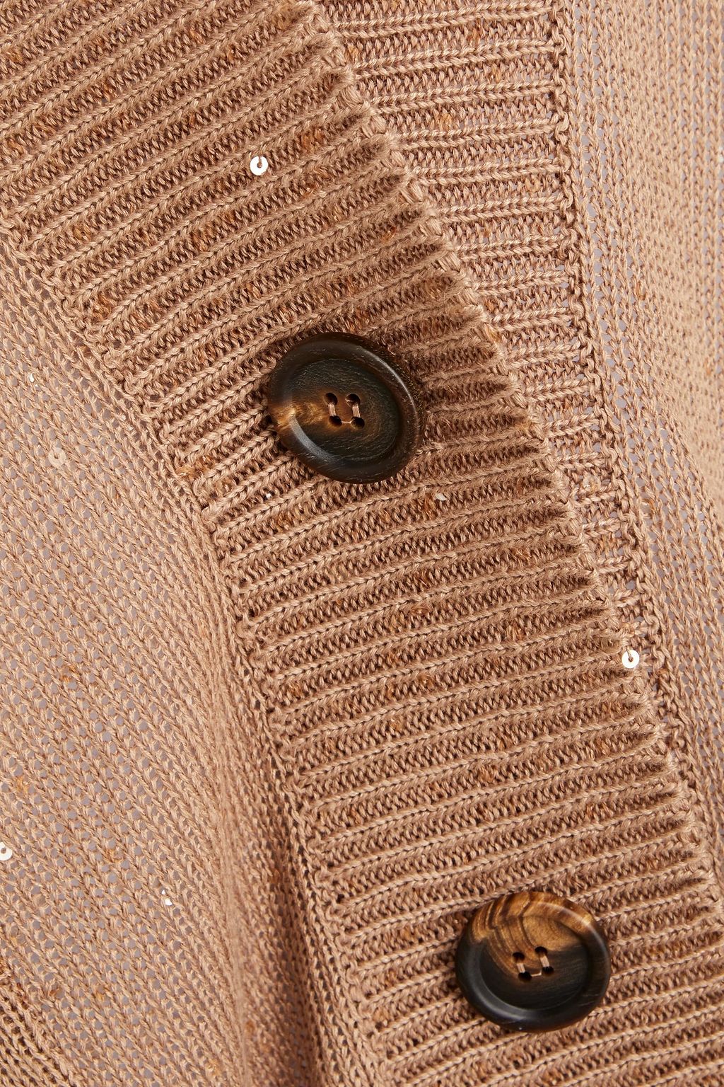BRUNELLO CUCINELLI كارديغان مصنوع من الكتّان ومزيج الحرير ونسيج بحبكة مفتوحة بتصميم فضفاض