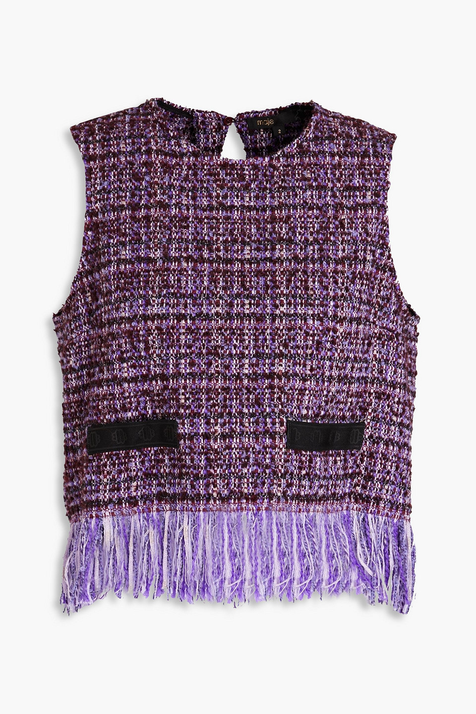 Maje Oberteil Aus Tweed In Lila