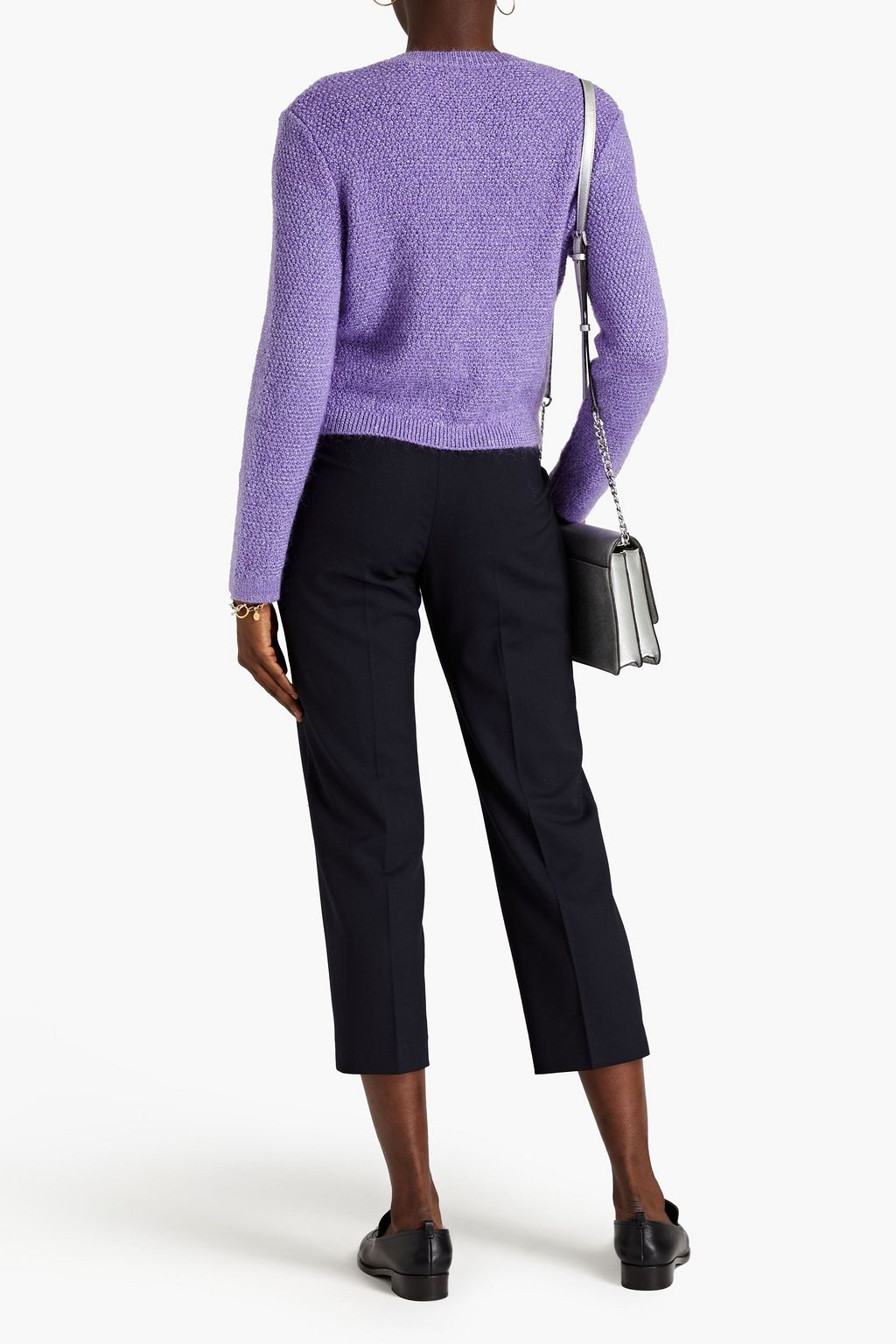 MAJE Cropped twill tapered pants